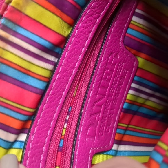DANIER* Genuine leather hot pink crossbody bag front pouch zip top 2comp - Picture 17 of 17